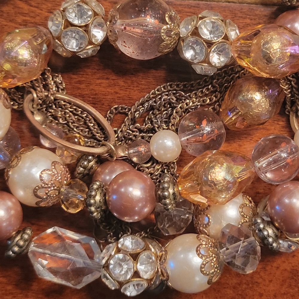 Lani glass beaded and crystal necklace